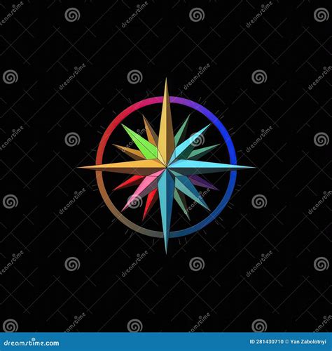 Prismatic Needle A Compass Icon With A Shimmering Needle In A Spectrum