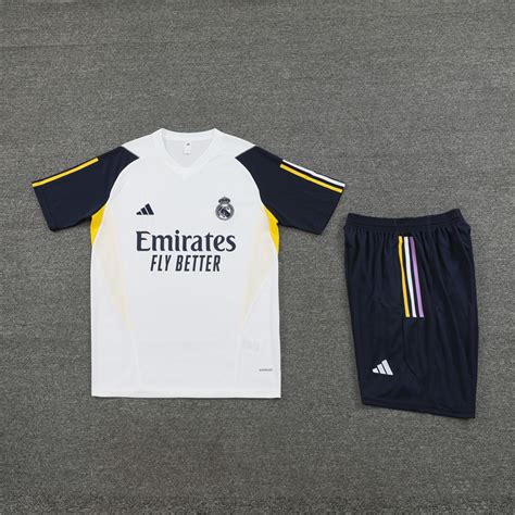 Nuova Magliette Set Completo Real Madrid Formazione 2023 2024 Bianco I