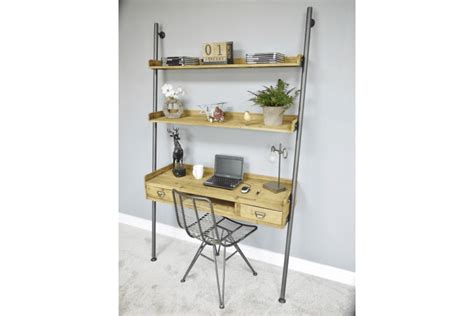 Retro Industrial Desk With Shelves – The Store Interiors