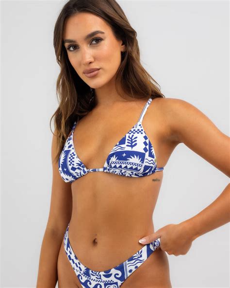 Kaiami Salerno Triangle Bikini Top In Whiteblue Free Shipping And Easy Returns City Beach