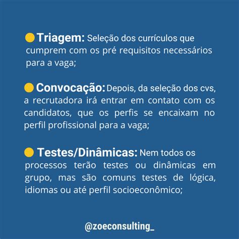 Etapas Mais Comuns Em Processos Seletivos Zoe Consulting