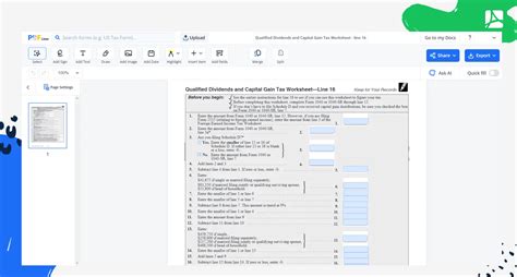 Qualified Dividends And Capital Gain Tax Worksheet Pdfliner