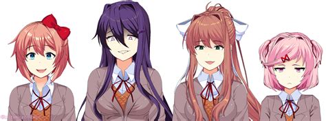 Front Facing Of Dokis Doki Doki Literature Club Know Your Meme