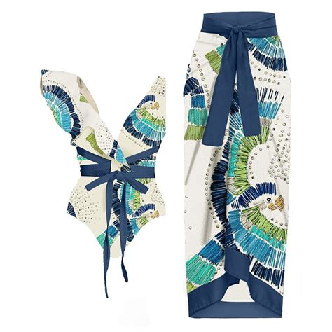 Conjunto De Bikini Con Estampado Verde Para Mujer Traje De Ba O Con Escote En V