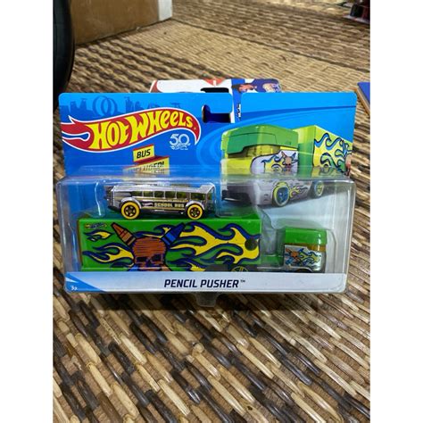 Hot Wheels Super Rigs Pencil Pusher School Bus Cracked Blister Shopee Malaysia