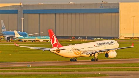 X Great Action During Golden Hour Planespotting At Schiphol Airport