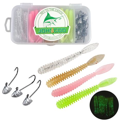 Johncoo 50pcs Ajing Soft Ul Rock Fishing Lure Rockfish Mebaru Swimbaits