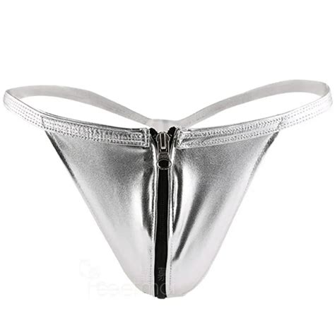 Mens Faux Leather Thong Bikini Bottoms G String Sexy Open Crotch Swim Tanga T Back Male Exotic