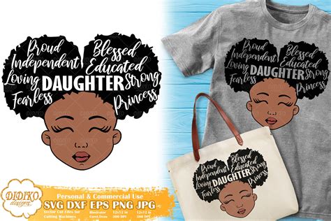 Black Woman With Words Mother And Daughter Svg Afro Girl 556435