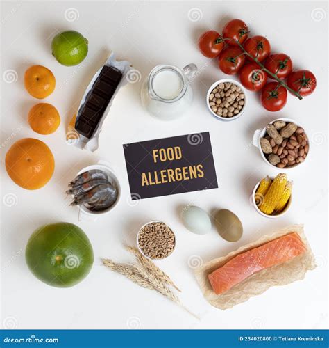 Elimination Diet Concept. Food Allergens on White Background - Fish