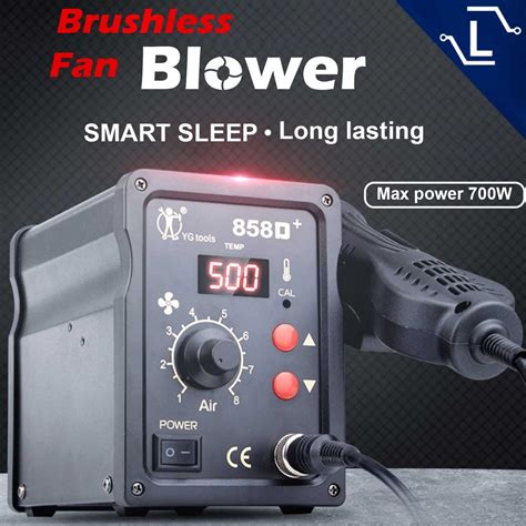 Luminense D Air Blower Rework Station Led Digital Display Esd Heat Hot Air Gun Desoldering