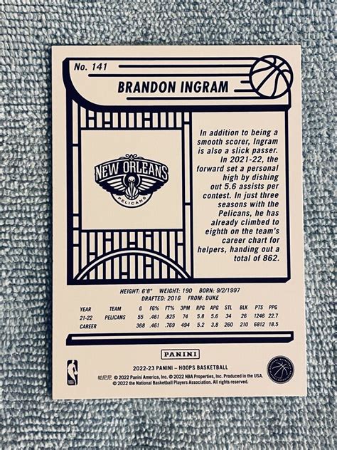 2022 23 Panini NBA Hoops Brandon Ingram 141 New Orleans Pelicans EBay