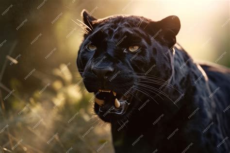 Premium AI Image | Angry roaring Panther High quality illustration ...