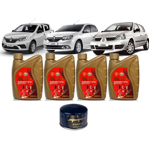 Kit Troca De Oleo Sandero Logan Clio 1 6 16v 8v Gulf 5w30 Shopee Brasil