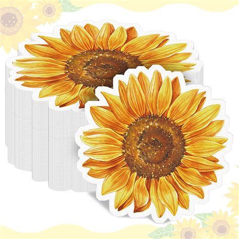 Kosiz Pcs Sunflower Paper Napkins Sun Flower Shaped Cocktail