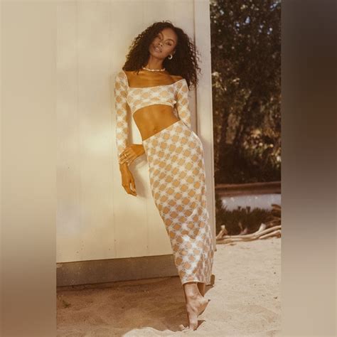 Frankie S Bikinis Skirts Frankies Bikinis Opal Terry Midi Skirt In Nude Daisy Poshmark