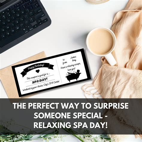 SPA Day Gift Certificate Template, SPA Gift for Her, Birthday SPA Gift ...