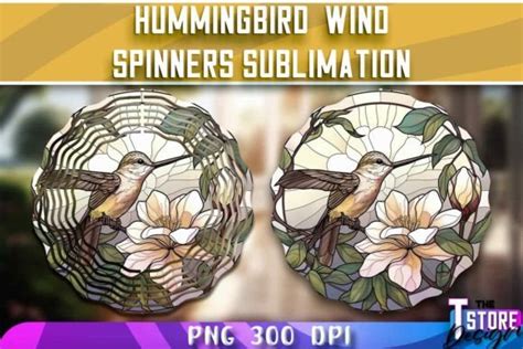 Hummingbird Wind Spinners Sublimation Graphic By The T Store Design