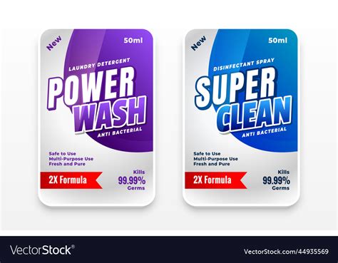 Cleaning product labels and stickers set design Vector Image