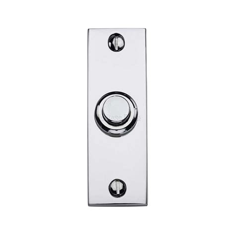 Heritage Brass Rectangular Bell Push 3 X 1 Polished Chrome Finish V1182 Pc At Simply Door