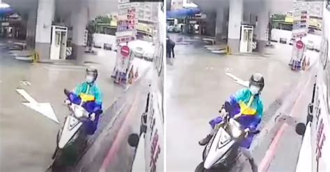 驚險畫面曝光！ 騎士雨天超車「打滑自摔」 貨車司機「差點沒煞住」網怒：想死不要害別人！ 花生時報