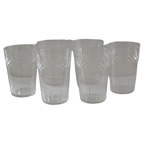 Set Of Six Cambridge Glass Black Nude Stem Cocktail Glasses At Stdibs