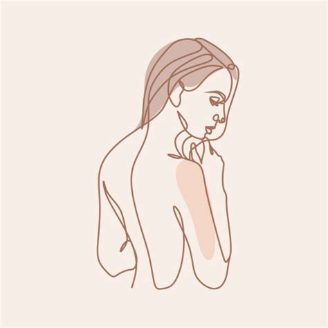 Nude Woman Line Art Vector Images Over