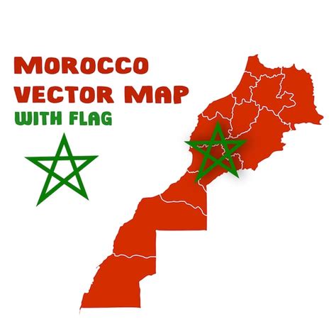 Mapa Vectorial De Marruecos Con Bandera Dentro Y Regiones Vector Premium