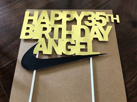 Nike Birthday Cake Topper Letters Swoosh Collection Just Etsy