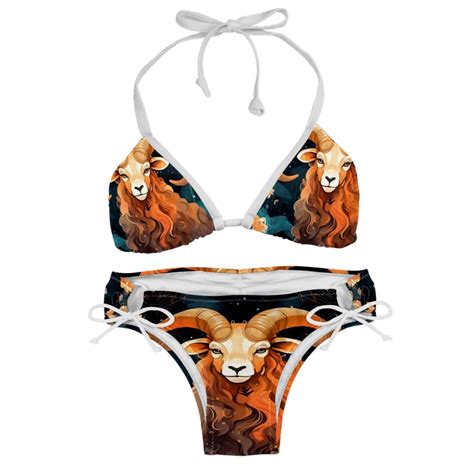 Aries Constellation Detachable Sponge Adjustable Strap Bikini Set Two