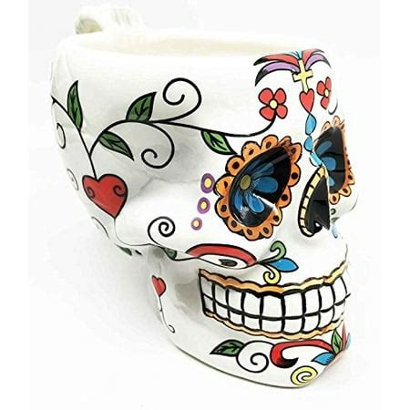 Pacific Giftware Colorful Day Of The Dead Skull Head Ceramic Drinking Mug - Walmart.com ...