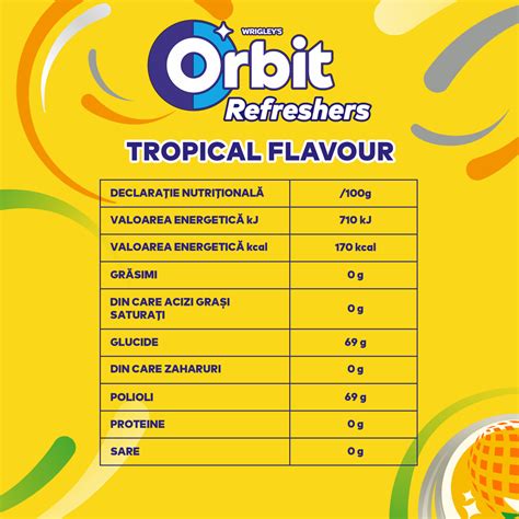 Orbit Refresher S Tropical Guma De Mestecat Bo Buc G