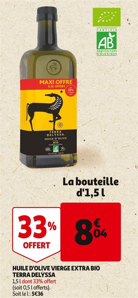 Promo Terra Delyssa Huile D Olive Vierge Extra Bio Chez Auchan