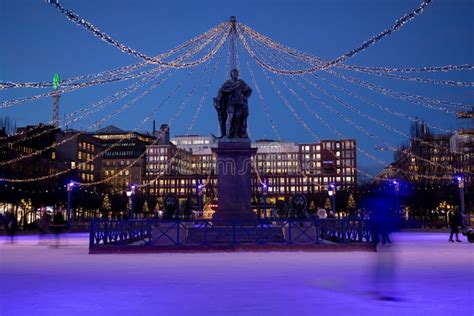 Ice Skating In The Square In Kungstradgarden Stockholm Editorial Image