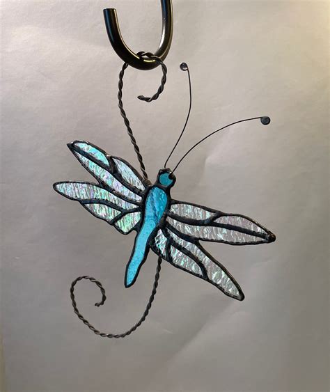 Stained Glass Dragonfly Art Dragonfly Sun Catcher Glass - Etsy