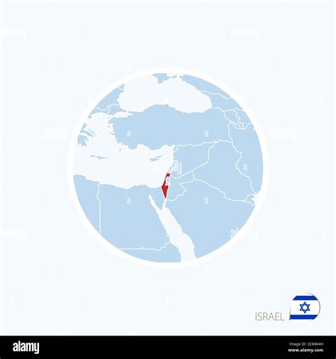 Map Icon Of Israel Blue Map Of Middle East With Highlighted Israel In