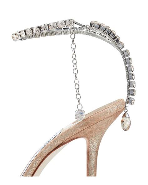 Jimmy Choo Saeda 100 Crystal Embellished Pumps In Metallic Lyst