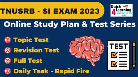 TNUSRB SI Exam 2023 Study Plan and Test Series தமழநட கவலதற