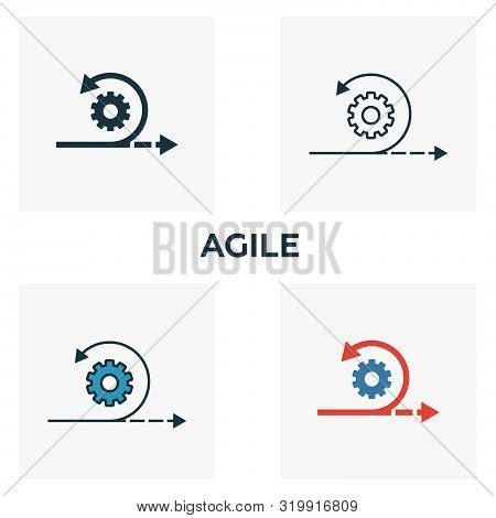 Agile Icon Set Four Vector Photo Free Trial Bigstock