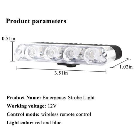 Yifengshun In Red Blue Led Flashing Police Lights Emergency Strobe