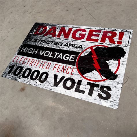 Jurassic Park High Voltage Sign