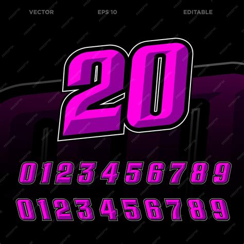 Premium Vector Vector Racing Number Effect Design Editable