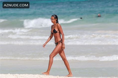 Lais Ribeiro Sexy In A Black Bikini During A Beautiful Day On The Beach In Tulum AZNude