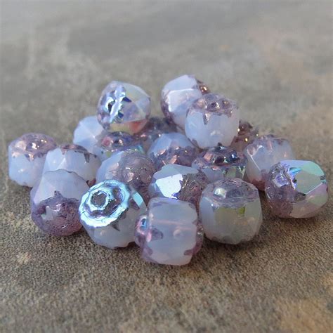 Thistle Bronze Ab 6mm Cathedral Bead Full Strand Pale Lilac