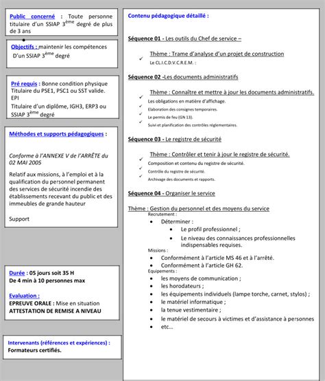 Formations Remise à Niveau SSIAP 3 lille I N F S