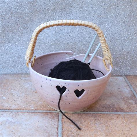 Yarn Bowl Knitting Or Crochet Wool Heart Hand T Folksy