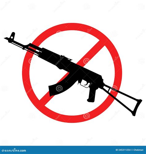 No Rifle Sign No Weapons Sign No Guns Icon Red Prohibition Sign