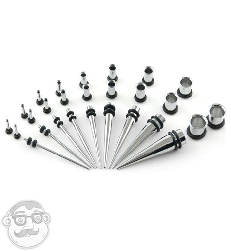 Custom Ear Stretching Kit (14 Gauge - 0 Gauge) - Steel ...