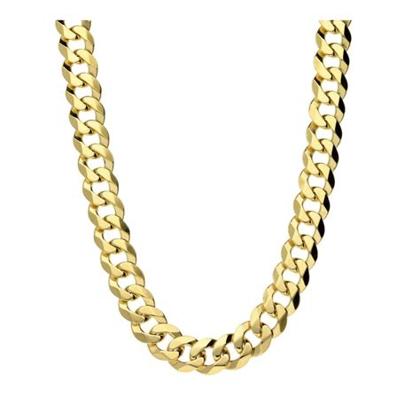 Mens 9ct Yellow Gold Curb 18 Chain Miltons Diamonds