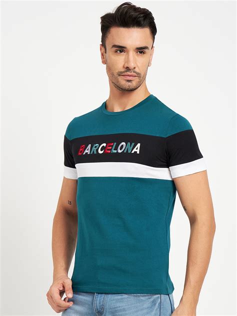 Camla Teal T Shirt For Men Buy Color Teal T Shirt Online For Glamly